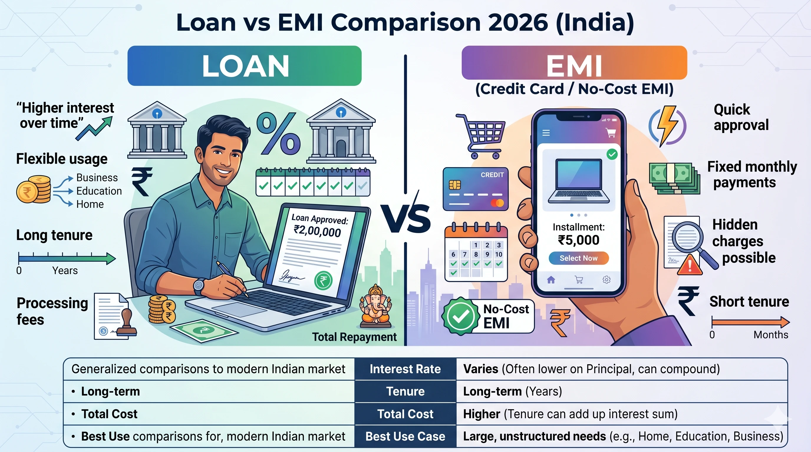 Comparison of loan interest rates and EMI savings through balance transfer in 2026